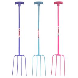 Faulks &amp; Cox Tubular 4 Prong Manure Fork T Grip - Various Colours