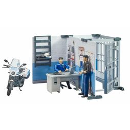 Bruder Police Station with Police Motorbike 1:16