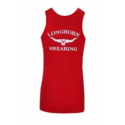 Longhorn Shearing Original Kids Singlet Vest Red