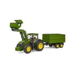 Bruder John Deere 7R 350 with Frontloader &amp; Tipping Trailer 1:16