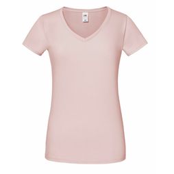 Fruit Of The Loom Ladies' Iconic 150 V-Neck T Powder Rose