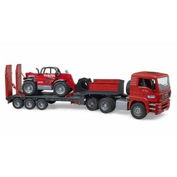 Bruder MAN TGA Truck with Low Loader Trailer and Manitou Telehandler 1:16