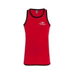 Longhorn Shearing Romney Long Tail Singlet Vest Red/Black