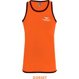 Longhorn Shearing Kids Dorset Long Tail Singlet Vest Orange/Black