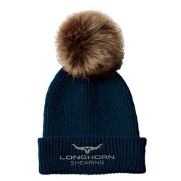 Longhorn Shearing Bobble Hat Navy Blue
