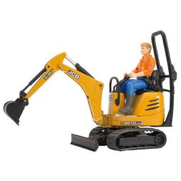 Bruder JCB Micro Excavator 8010 CTS &amp; Construction Worker Toy 1:16