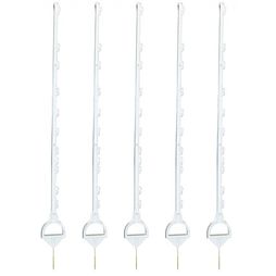 5 x 155cm Gallagher Horse Stirrup Electric Fence Post White