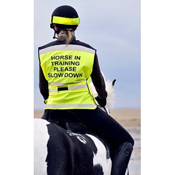 Equisafety Air Hi Vis Waistcoat Horse in Training Please Slow Down