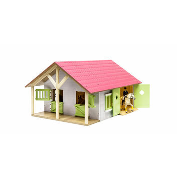 Kidsglobe Horse Stable with 2 Stalls and Storage 1:24