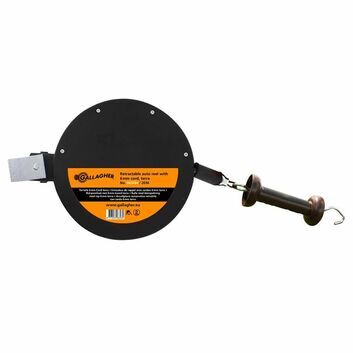 Gallagher Retractable Electric Fence Gate Auto Reel Cord Terra (Brown) 18m