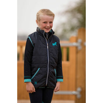 Mark Todd Gilet Quilted Kids Navy/Aqua