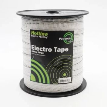 Hotline White Paddock Tape - 40mm x 200m