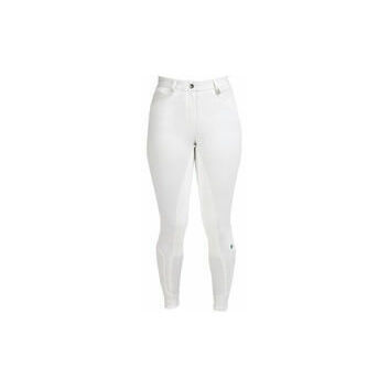 Caldene Breeches Aintree Mid Waist Full Seat Ladies White - CLEARANCE SPECIAL