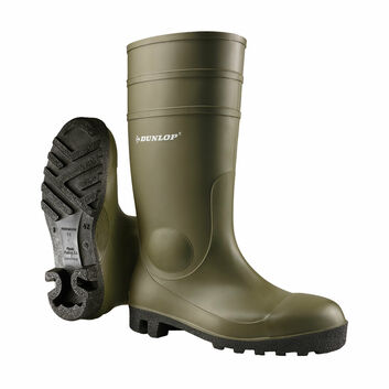 Dunlop Protomastor Full Safety Wellington Boots in Green