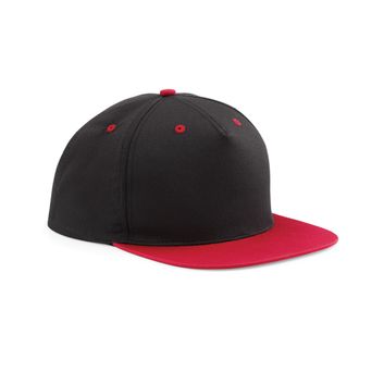 Beechfield  5 Panel Contrast Snapback Black/Classic Red