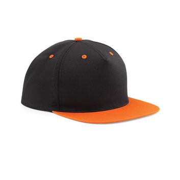 Beechfield  5 Panel Contrast Snapback Black/Orange