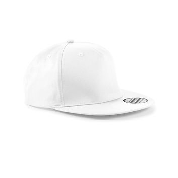Beechfield  5 panel Snapback Rapper Cap White