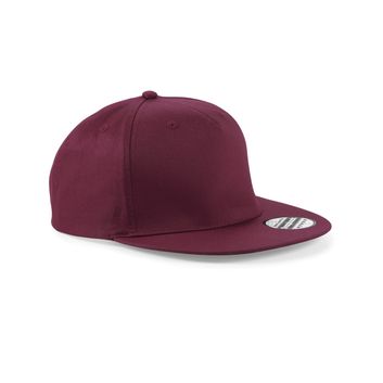Beechfield  5 panel Snapback Rapper Cap Burgundy
