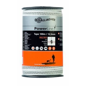 Gallagher PowerLine 12.5mm Electric Fencing Tape - 100m