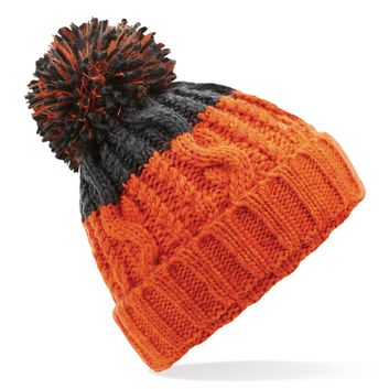 Beechfield  Apres Beanie Orange/ Graphite Grey