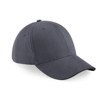 Beechfield  Athleisure 6 Panel Cap Graphite Grey/Black