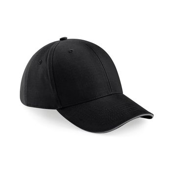 Beechfield  Athleisure 6 Panel Cap Black/Graphite