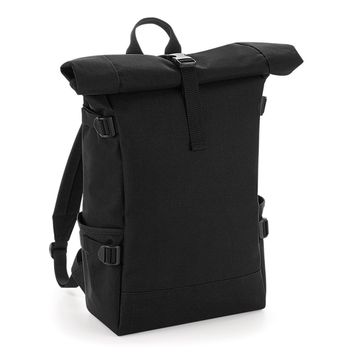 Bagbase Block Roll-Top Backpack Black/Black