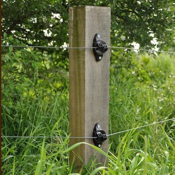 25 x Gallagher Wooden Post "W" Black Insulator alternative