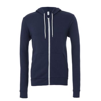 Bella Canvas Unisex Sponge Fleece Full-Zip Hoodie Navy Blue