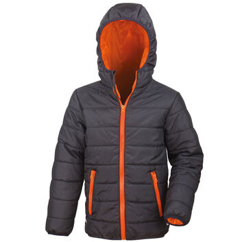 Result Core Children's Soft Padded Jacket Black/Orange