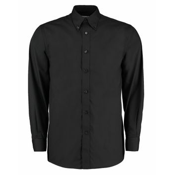 Kustom Kit Classic Fit Long LSeeve Workforce Shirt Black