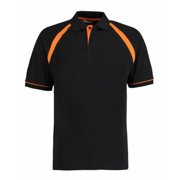 Kustom Kit Classic Fit Oak Hill Polo Black/Orange