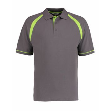 Kustom Kit Classic Fit Oak Hill Polo Charcoal/ Lime
