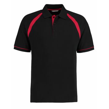 Kustom Kit Classic Fit Oak Hill Polo Black/Bright Red
