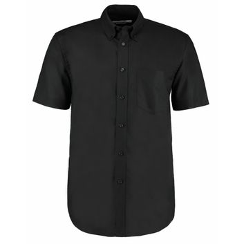 Kustom Kit Classic Fit Short Sleeve Workwear Oxford Shirt Black
