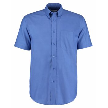 Kustom Kit Classic Fit Short Sleeve Workwear Oxford Shirt Italian Blue