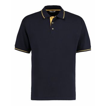 Kustom Kit Classic Fit St.Mellion Polo Navy/Sun Yellow