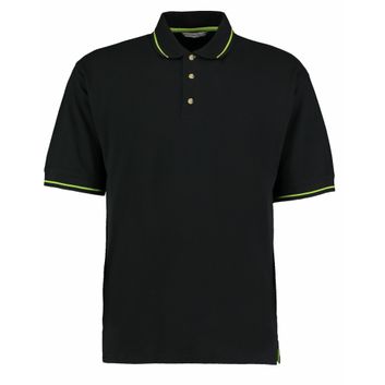Kustom Kit Classic Fit St.Mellion Polo Black/Lime