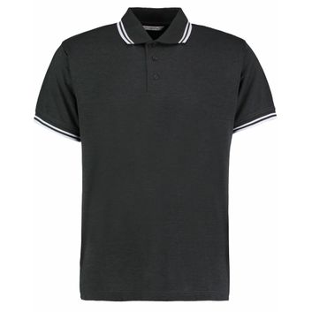 Kustom Kit Classic Fit Tipped Collar Polo Graphite/ White