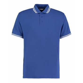 Kustom Kit Classic Fit Tipped Collar Polo Royal Blue/White