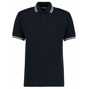 Kustom Kit Classic Fit Tipped Collar Polo Navy/White