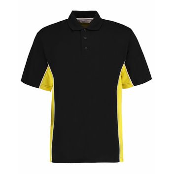 Gamegear Classic Fit Track Polo Black/Sun Yellow/White