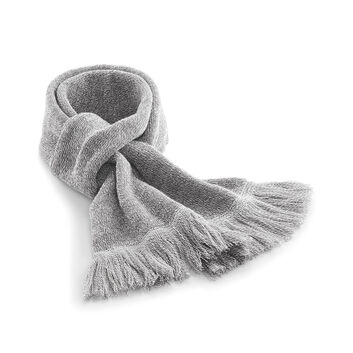 Beechfield  Classic Knitted Scarf Heather Grey