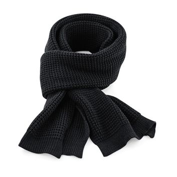 Beechfield  Classic Waffle Knit Scarf Black