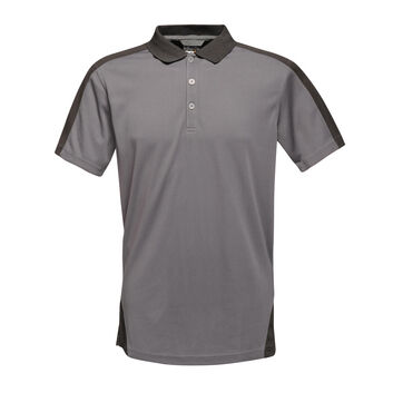 Regatta Contrast Quick Wicking Polo Shirt Seal Grey/Black
