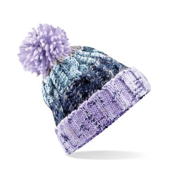Beechfield  Corkscrew Pom Pom Beanie Lavender Fizz