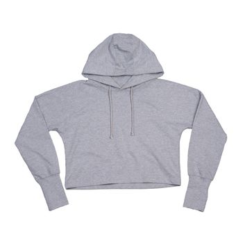 Mantis Cropped Hoodie Heather Grey Melange