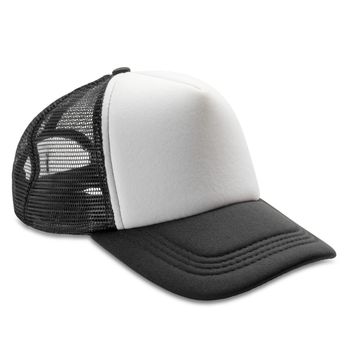 Result Headwear Detroit 1/2 Mesh Truckers Cap Black/White