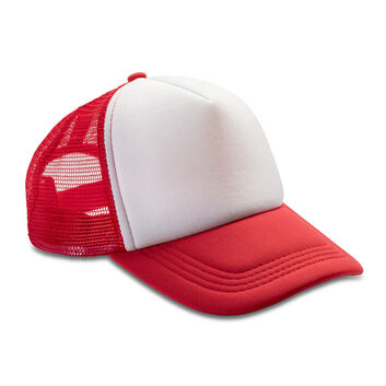 Result Headwear Detroit 1/2 Mesh Truckers Cap Red/White