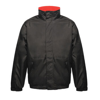 Regatta Dover Men's Fleece Lined Bomber Jacket Black/Classic Red